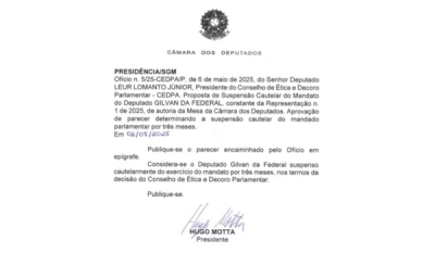 Hugo Motta oficializa suspensão do mandato de Gilvan da Federal por ofensas a Gleisi Hoffmann