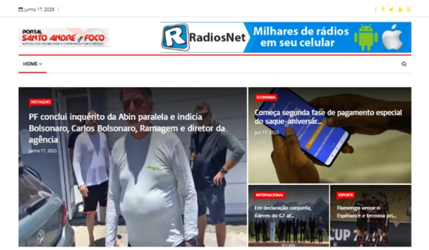 Relação de matérias publicadas no Portal Santo André em Foco hoje, 17 de Junho de 2025