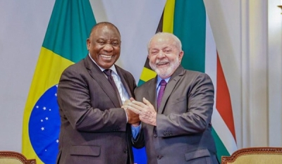 Lula conversa com presidente da África do Sul, Cyril Ramaphosa