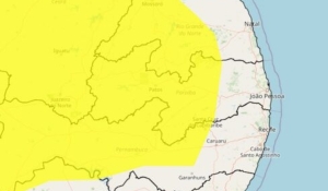 Inmet alerta para chuvas intensas e ventos de até 60 km/h em 147 cidades paraibanas