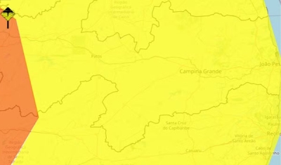 Inmet emite alertas de chuvas intensas para todas as cidades da Paraíba