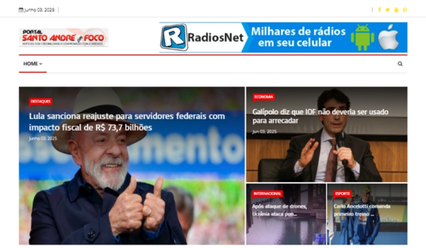 Relação de matérias publicadas no Portal Santo André em Foco hoje, 03 de Junho de 2025