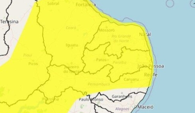 Inmet prorroga alerta de vendavais para toda Paraíba, com ventos de até 60 km/h