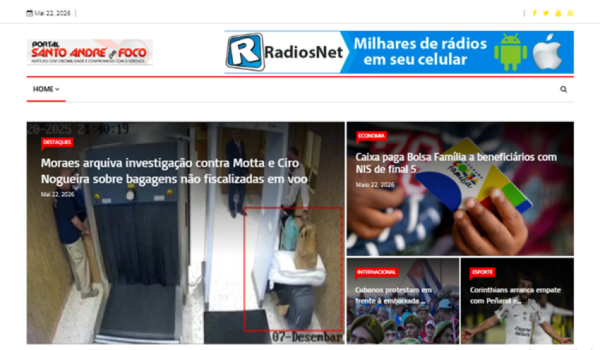 Relação de matérias publicadas no Portal Santo André em Foco hoje, 22 de Maio de 2026
