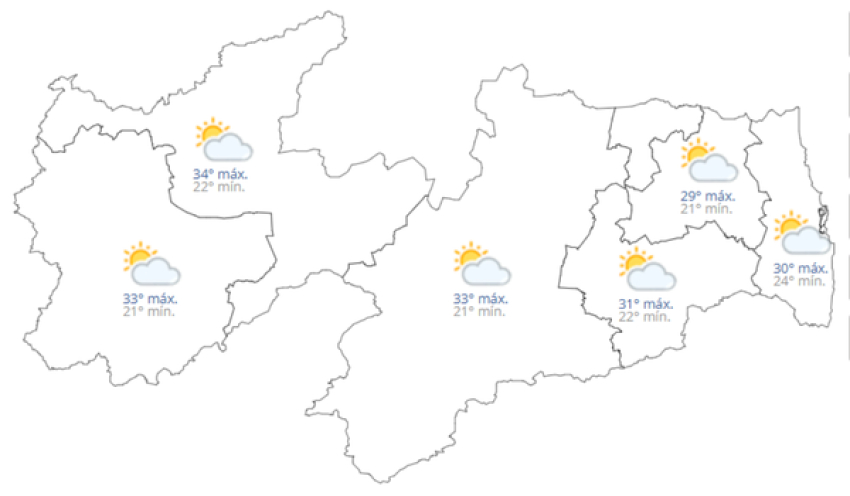 Previsão do tempo hoje, 14 de Março de 2026
