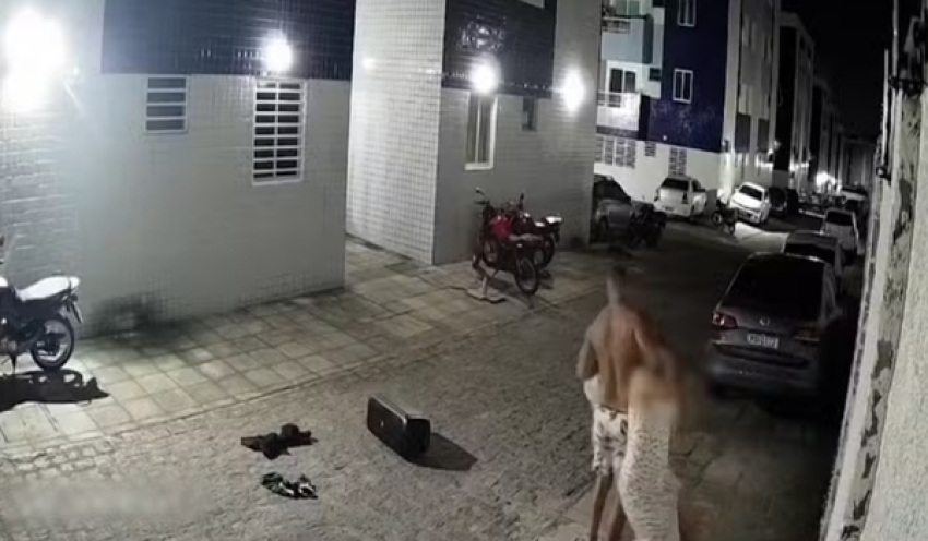 Câmera de segurança grava personal trainer agredindo mulher em condomínio de João Pessoa