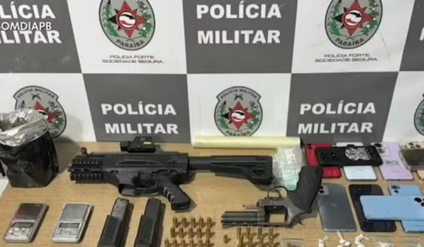 Três pessoas são presas com submetralhadora, drogas e celulares em João Pessoa