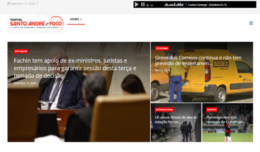 Relação de matérias publicadas no Portal Santo André em Foco hoje, 14 de Setembro de 2026