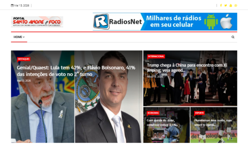 Relação de matérias publicadas no Portal Santo André em Foco hoje, 13 de Maio de 2026