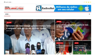 Relação de matérias publicadas no Portal Santo André em Foco hoje, 30 de Maio de 2025