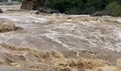 Após fortes chuvas, nível do Rio Paraíba sobe no parque Pedra do Altar em Barra de Santana e imagens impressionam internautas