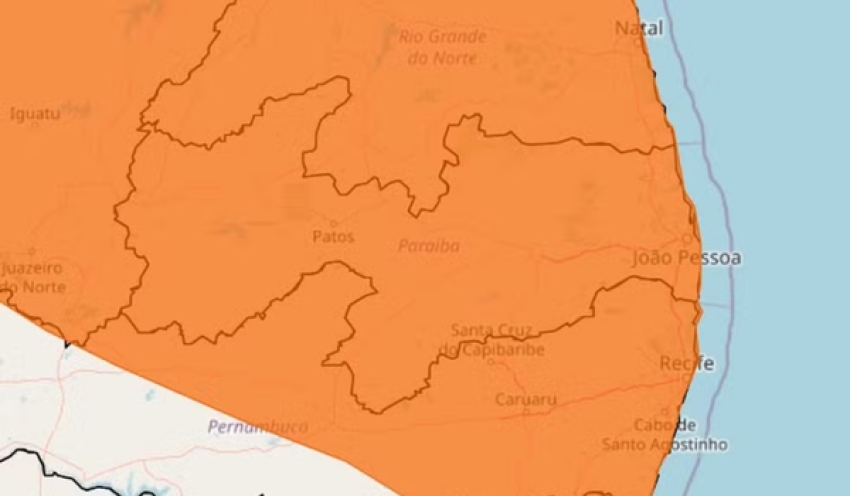 Inmet renova alerta de chuvas intensas para todas as cidades da Paraíba