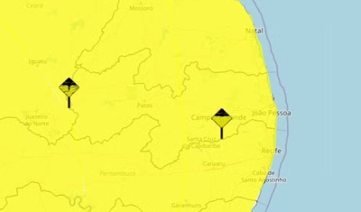 Inmet renova alerta de chuvas intensas para todas as cidades da Paraíba nesta quinta (22)