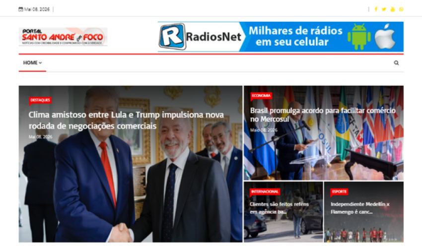 Relação de matérias publicadas no Portal Santo André em Foco hoje, 08 de Maio de 2026