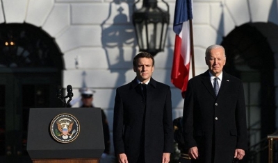 Joe Biden recebe o presidente da França na Casa Branca