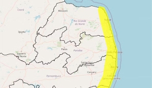 Inmet renova alerta de acumulado de chuvas para João Pessoa e outras 29 cidades da Paraíba