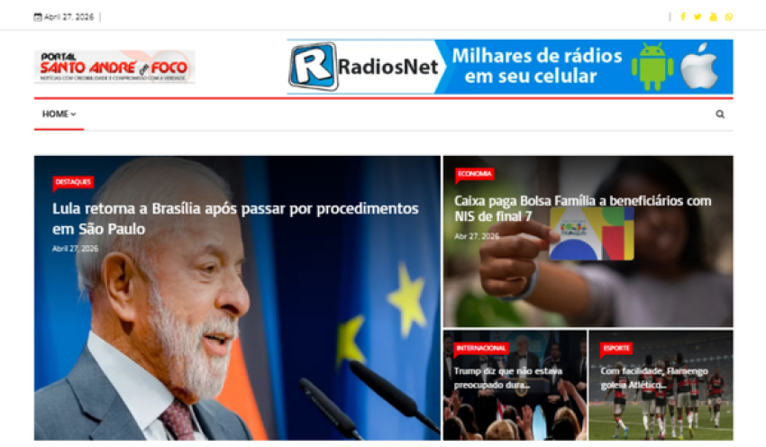 Relação de matérias publicadas no Portal Santo André em Foco hoje, 27 de Abril de 2026