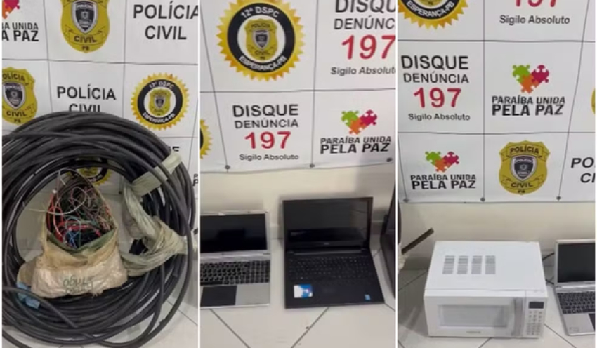 Três homens são presos suspeitos de furtar fios e equipamentos eletrônicos no Agreste da PB