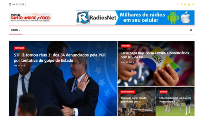 Relação de matérias publicadas no Portal Santo André em Foco hoje, 21 de Maio de 2025