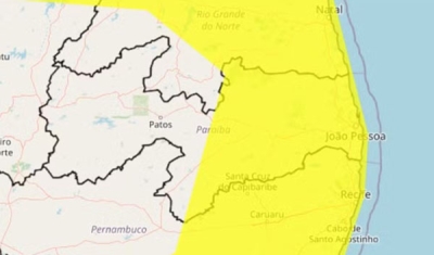 Inmet emite alerta de chuvas intensas para mais de 100 cidades da Paraíba