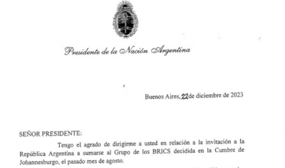 Milei diz em carta a Lula que não vai aderir ao Brics; Brasília fala em &#039;zero surpresa&#039;