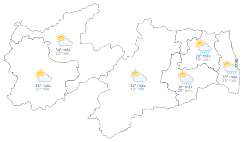 Previsão do tempo hoje, 28 de Agosto de 2026