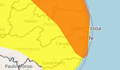 Inmet emite alertas de chuvas intensas para todos municípios paraibanos