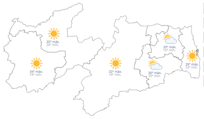Previsão do tempo hoje, 21 de Agosto de 2026