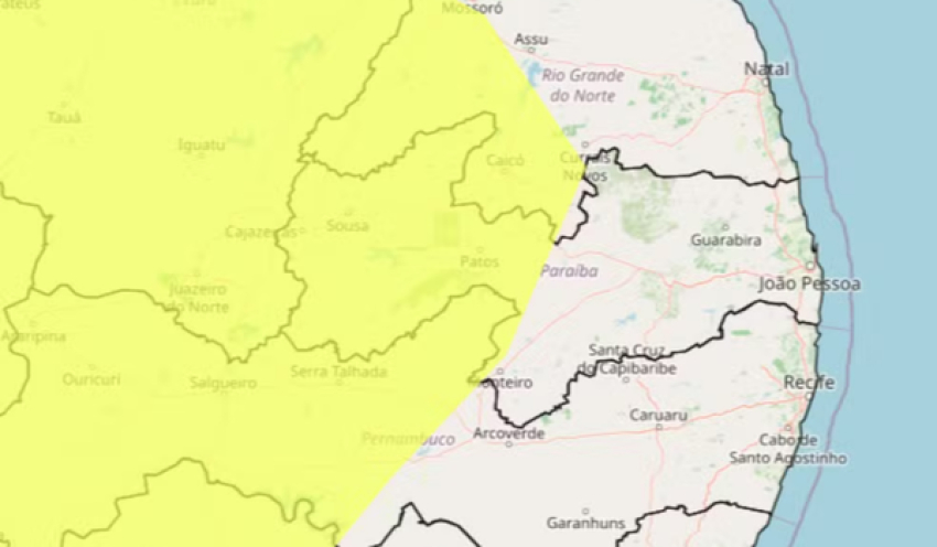 Inmet emite alerta de baixa umidade para mais de 95 cidades da PB