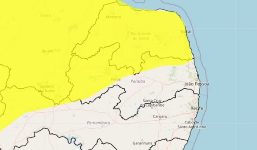 Mais de 100 cidades estão sob alerta de chuvas intensas na Paraíba