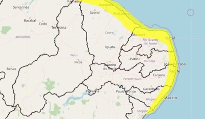 Inmet emite alerta amarelo de chuvas intensas para 35 municípios da Paraíba