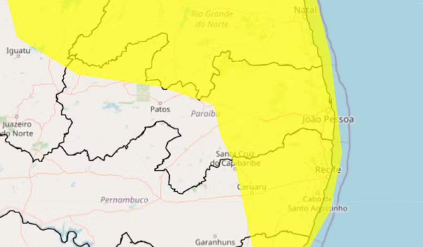 João Pessoa e mais de 140 cidades da Paraíba seguem sob alerta de chuvas intensas