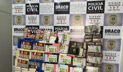 Cerca de 150 quilos de cocaína são apreendidos na PB e duas pessoas são presas