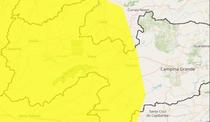 Inmet emite alerta de baixa umidade para mais de 110 cidades da Paraíba; veja a lista