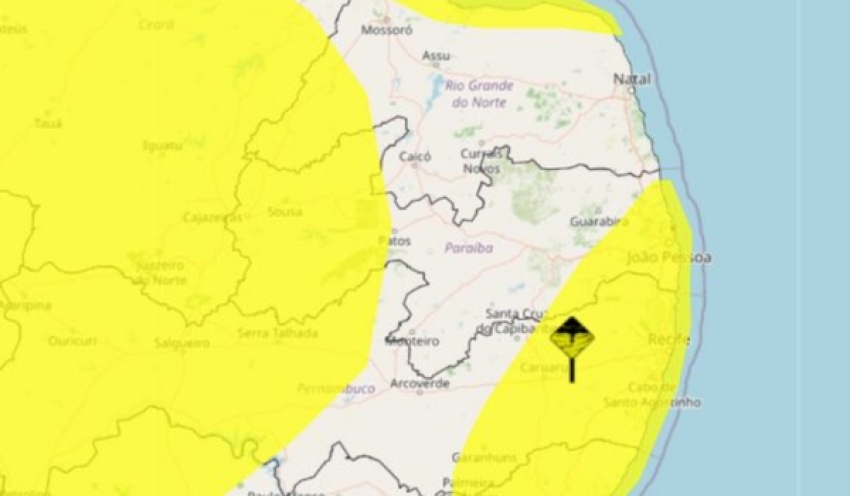 Inmet emite alertas de chuva forte no litoral e clima seco no interior na Paraíba