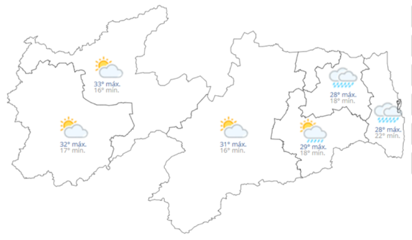 Previsão do tempo hoje, 21 de Julho de 2026